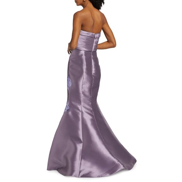 Amsale Sequin Floral Mermaid Gown in VIOLET Size US10 $2150 - Picture 3 of 11